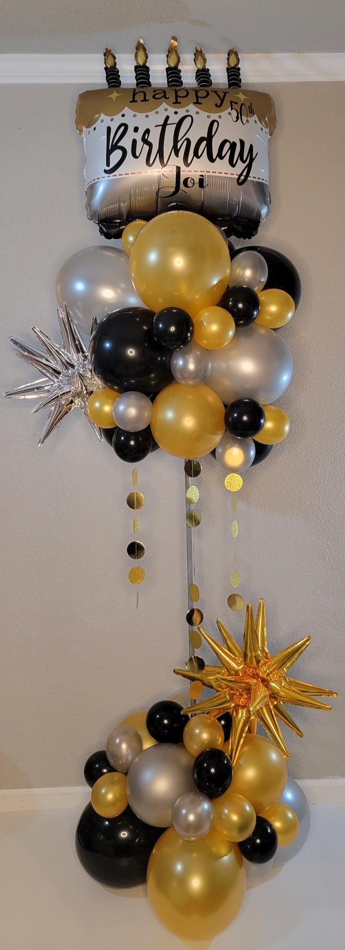 50th Birthday Personalized Balloon Column